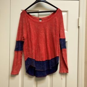 We the free red and navy thermal, waffle weave.